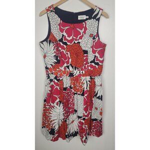 Eliza J. Women's Sz. 14 Bright Floral Fit & Flare Sleeveless Dress